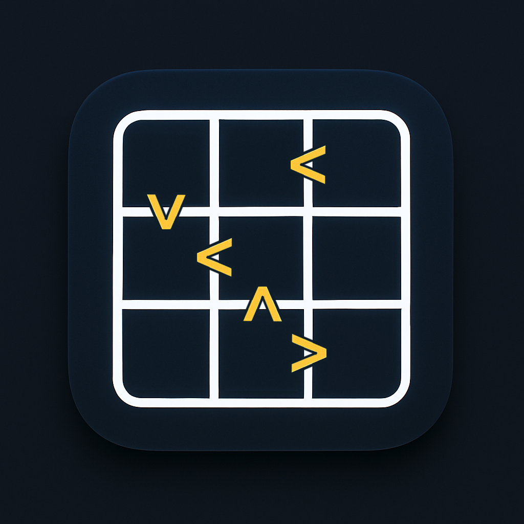 온라인 지그재그 부등호 스도쿠